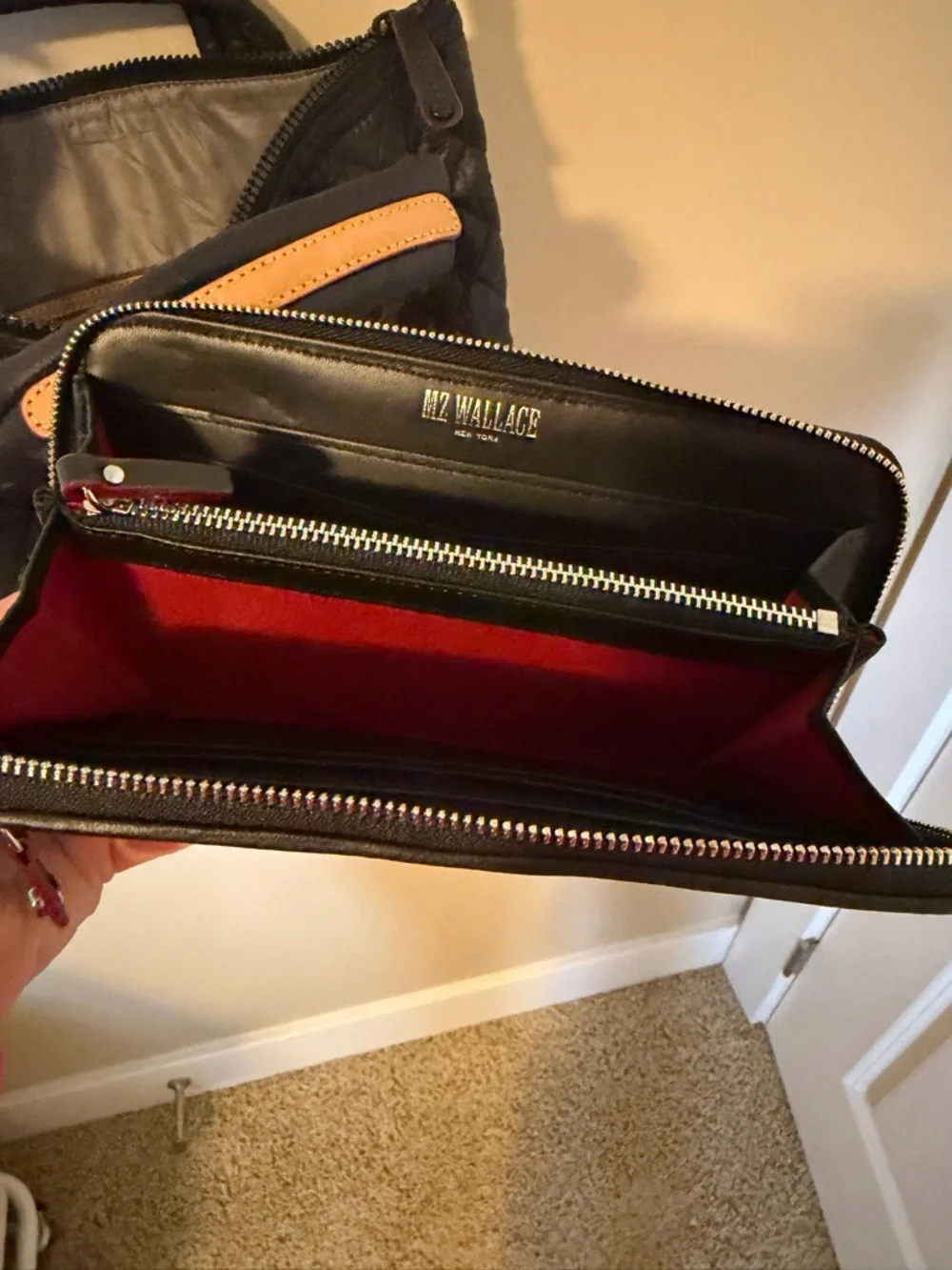 MZ Wallace Small Metro Tote Deluxe – Black Quilted Crossbody + Wallet – Like New - Picture 6 of 11